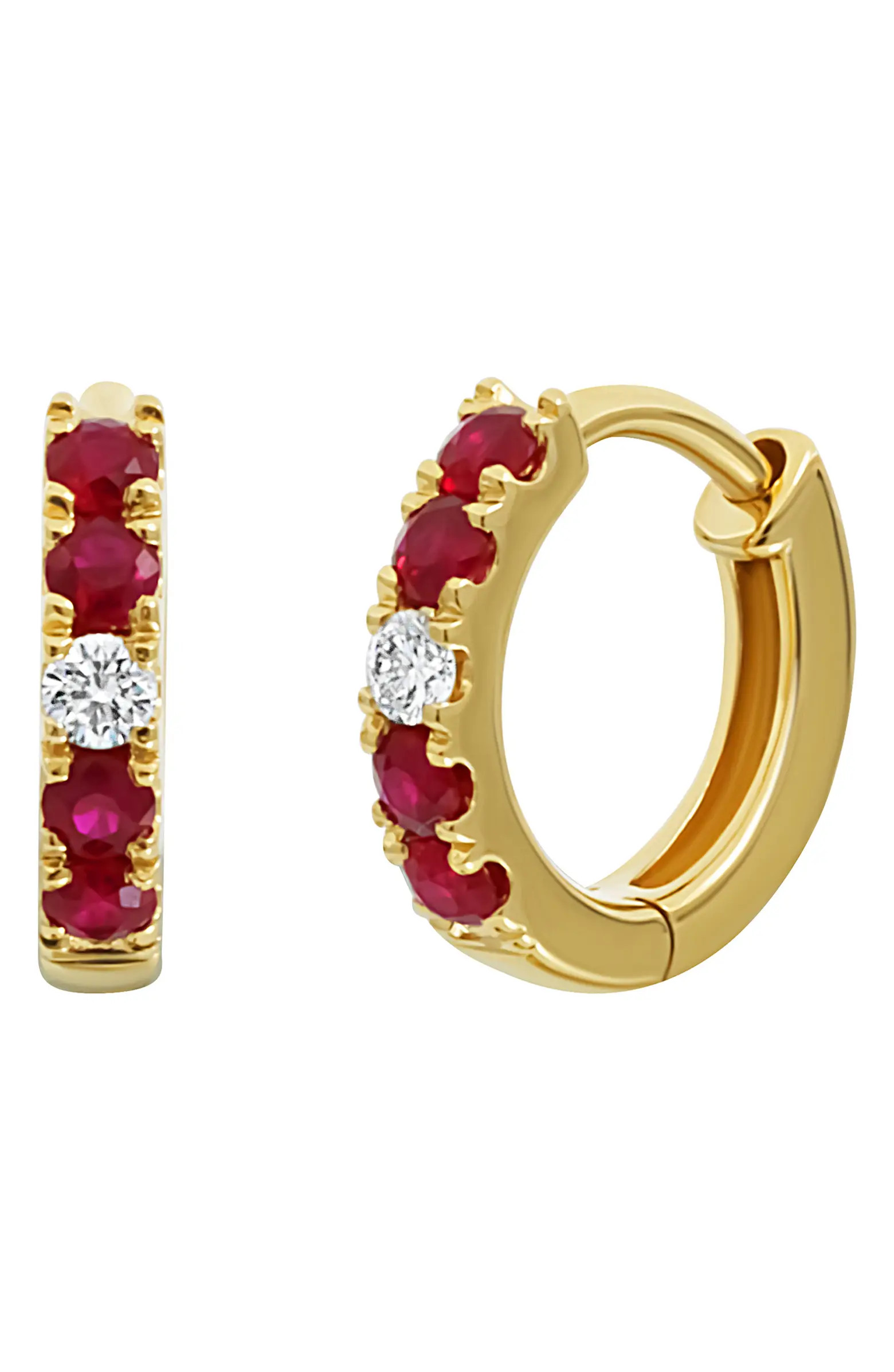 El Mar Sapphire & Diamond Hoop Earrings | Nordstrom