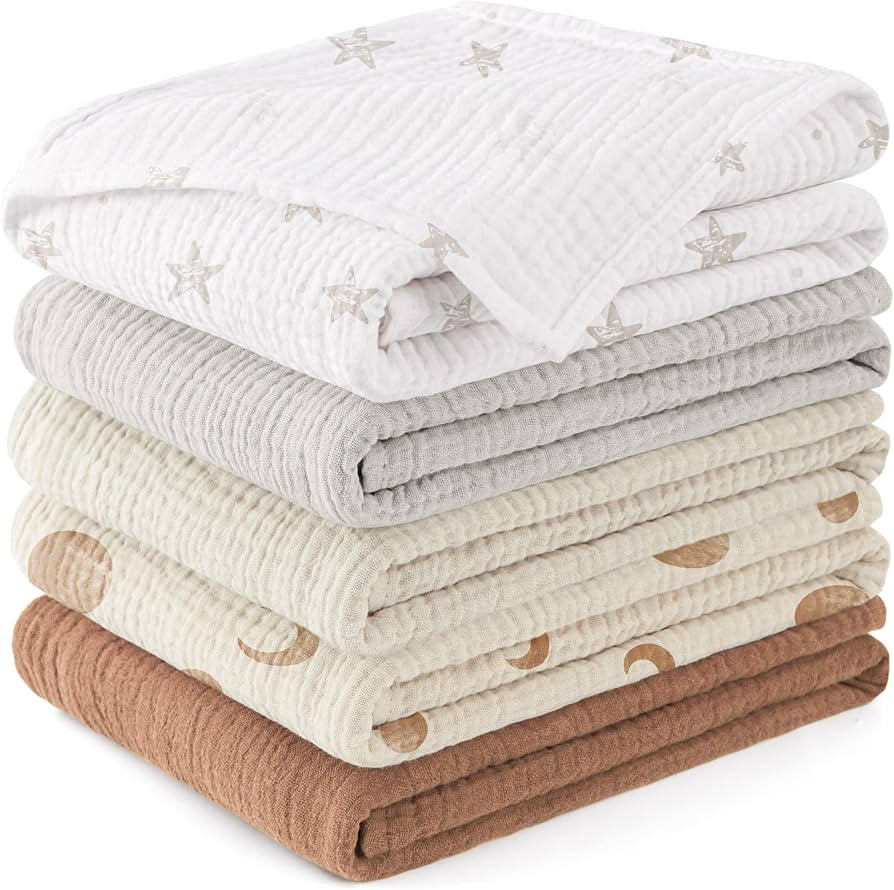 Susurration Muslin Cloths for Baby, 100% Cotton Baby Muslin Squares Cloths for Newborn Boy and Gi... | Amazon (UK)