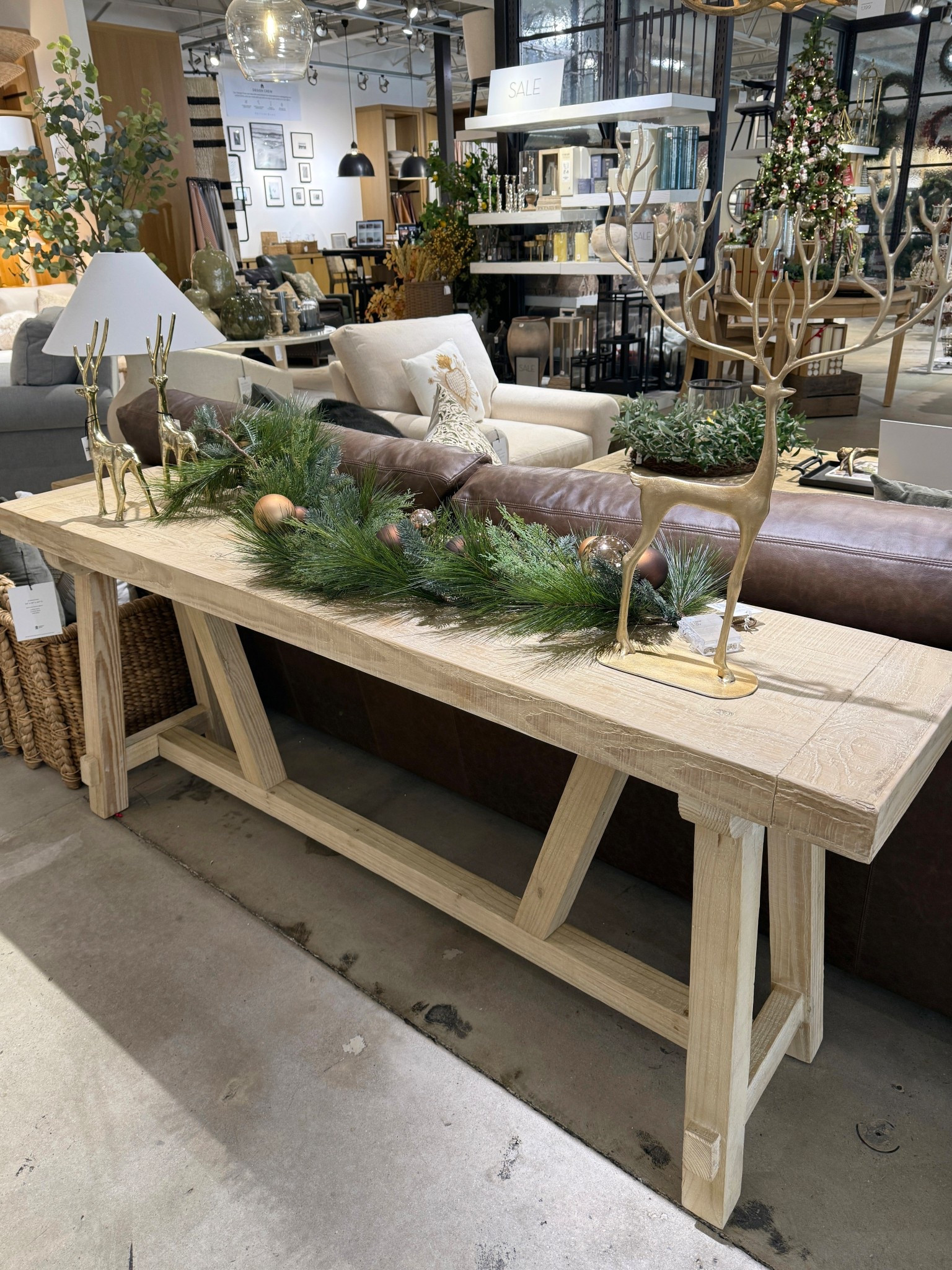 The Farmhouse Trestle Console Table (74”) from Pottery Barn is the perfect blend of rustic charm and light, airy design! Crafted from solid reclaimed pine with a Pale Sand finish — sturdy, contract-grade quality. Beautiful behind a sofa or styled in an entryway. 🤎🌿 #PotteryBarn #FarmhouseStyle #HomeDecorInspo 

#LTKHome #LTKCyberWeek #LTKHoliday