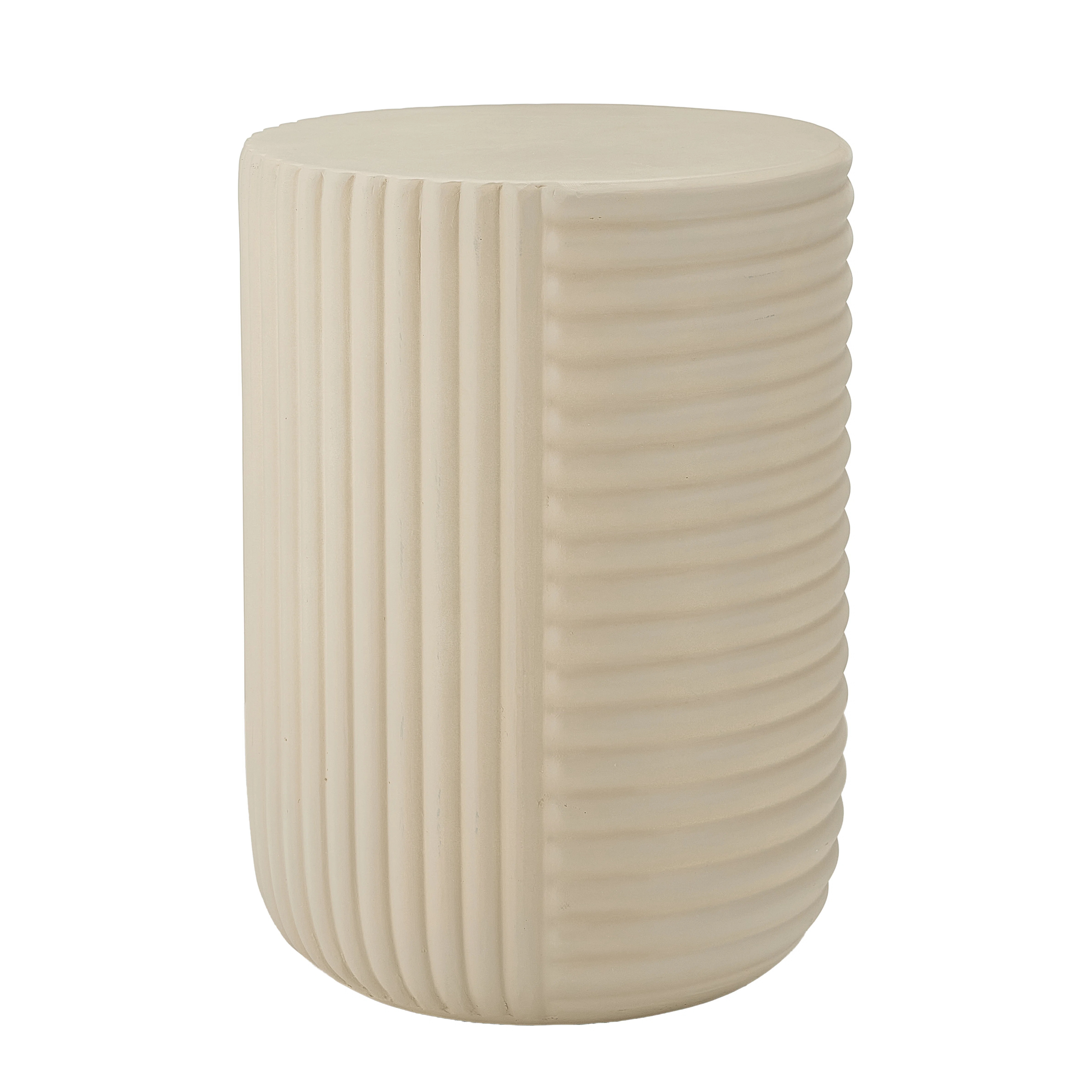 Janet Outdoor Handcrafted MGO Side Table with Sculptural Ribbed Design | Wayfair North America