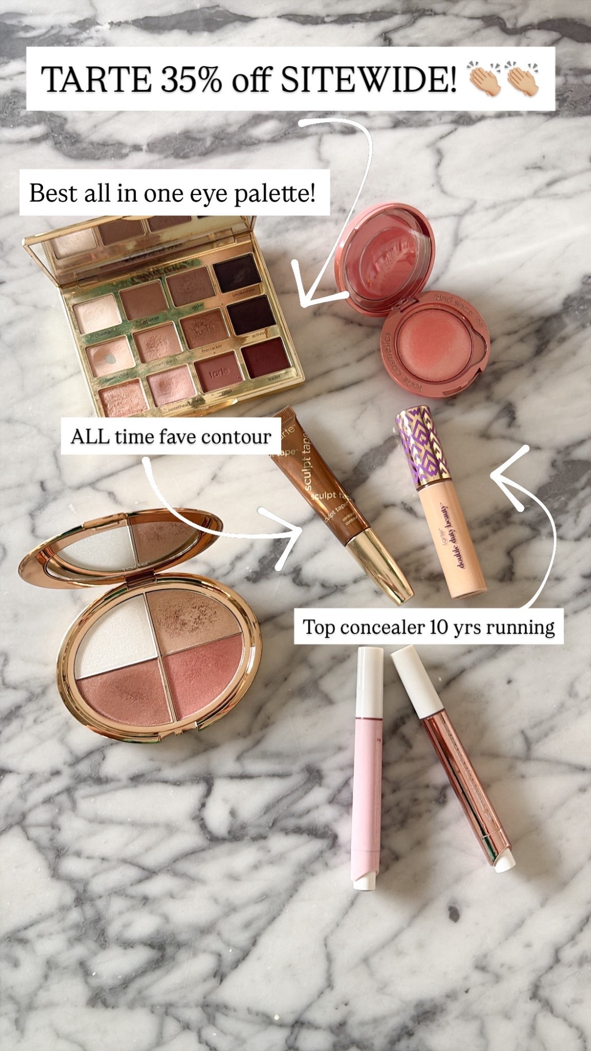 🚨TARTE 35% sitewide sale (& free shipping). Ends 3/14. Time to stock up!! Code FAM35

Shades I use:
Juicy lip in WHITE PEACH
Shape tape in LIGHT MEDIUM SAND
Sculpt tape in WARM BRONZE 


#LTKBeauty #LTKU #LTKSaleAlert