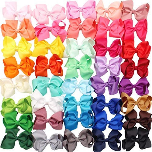 Ayesha 80 Pieces Baby Toddler Hair Clips 2'' Mini Hair Bows Fully Lined Baby Hair Barrettes Acces... | Amazon (US)