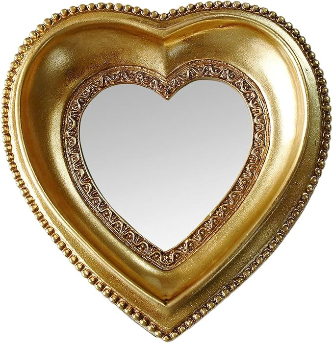 Golden Mini Vintage Mirror with Exquisite Relief Elegant Wall Decor for Bedroom Dresser Table Com... | Amazon (US)