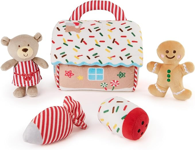 GUND Baby Play Soft Collection, My First Gingerbread House 5-Piece Playset with Rattle, Squeaker ... | Amazon (US)