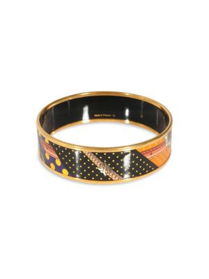 HERMÈS Hermès Gold Plated Clic Clac A Pois Wide Enamel Bangle (62Mm) on SALE | Saks OFF 5TH | Saks Fifth Avenue OFF 5TH