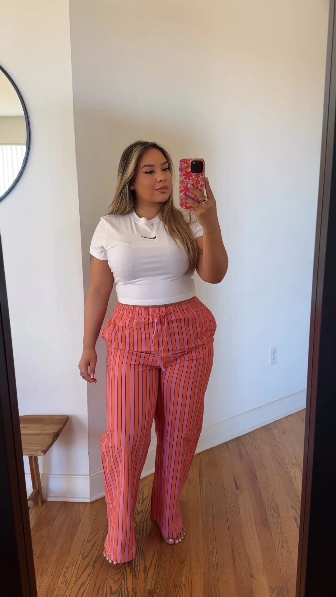 Cute colorful pants💖 - TTS, wearing a size L. 

Nike Tops: L 
Denim Jacket: M 


#LTKMidsize #LTKStyleTip #LTKSeasonal