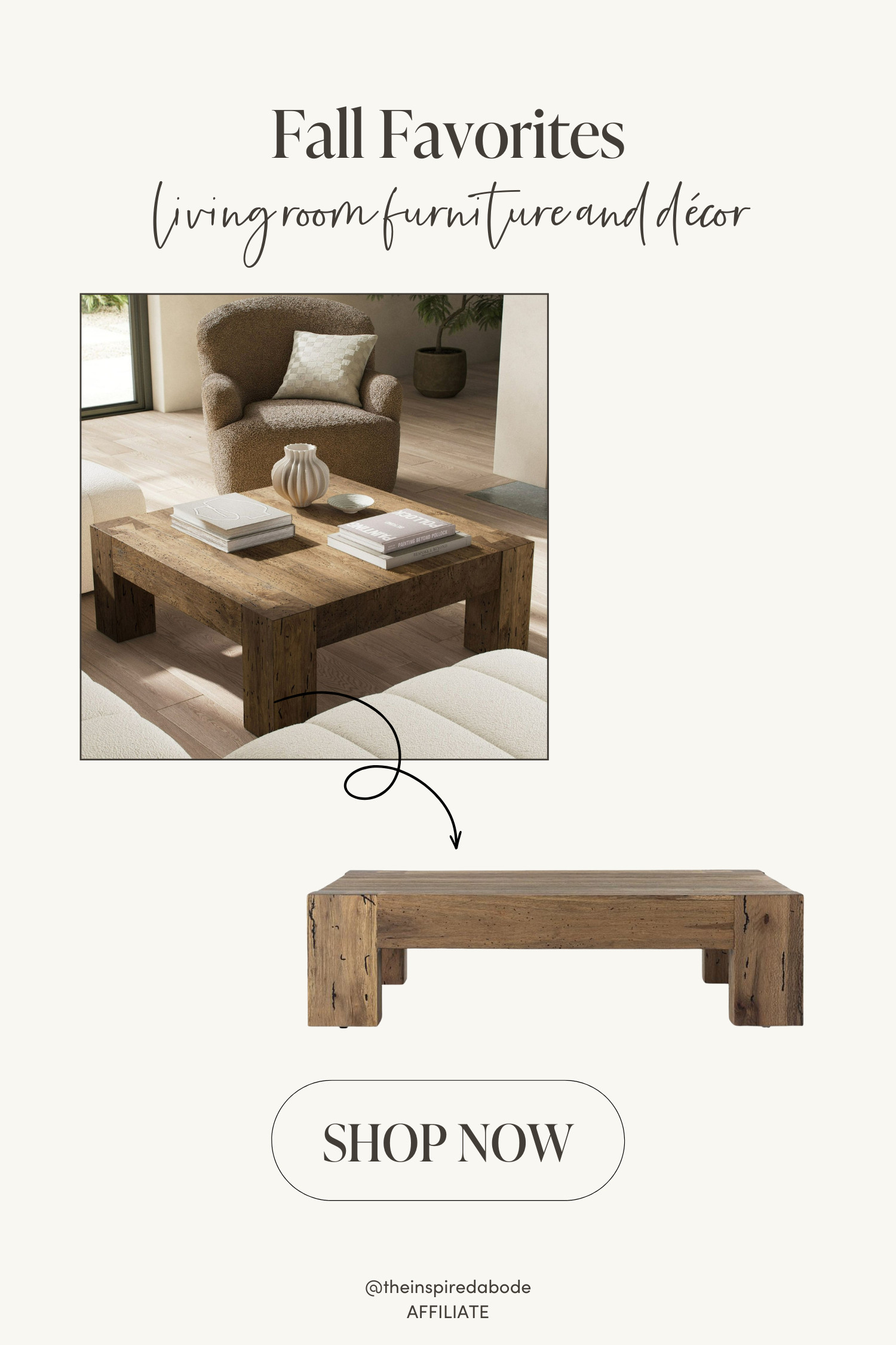 This rustic coffee table anchors the whole room with warmth and character😍 

 #LTKSeasonal #LTKHome