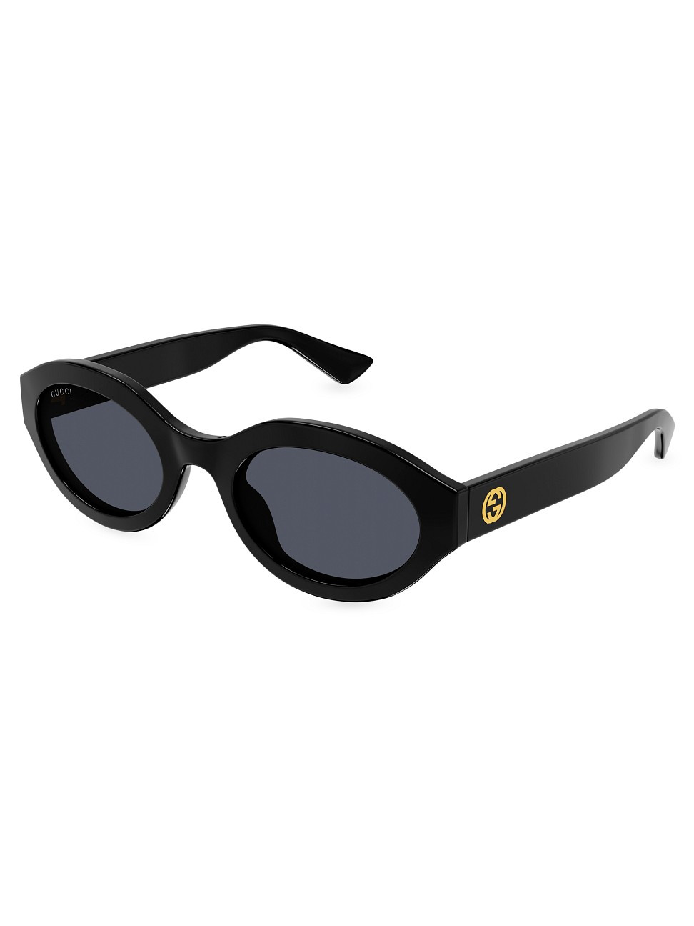 Women's Minimal GG 53MM Oval Sunglasses - Black Grey | Saks Fifth Avenue