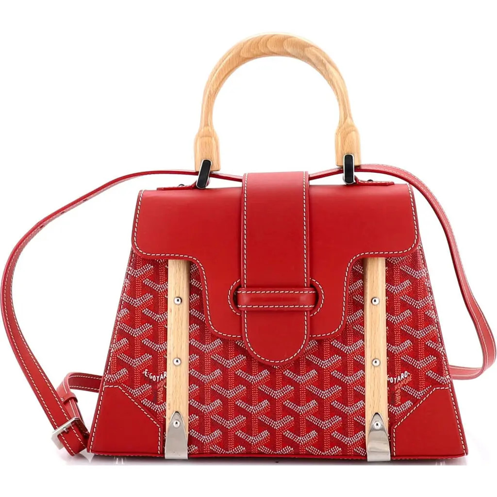 Pre-Owned Goyard Saigon Top Handle Bag Coated Canvas with Leather PM in Red at Nordstrom, Size Small | Nordstrom