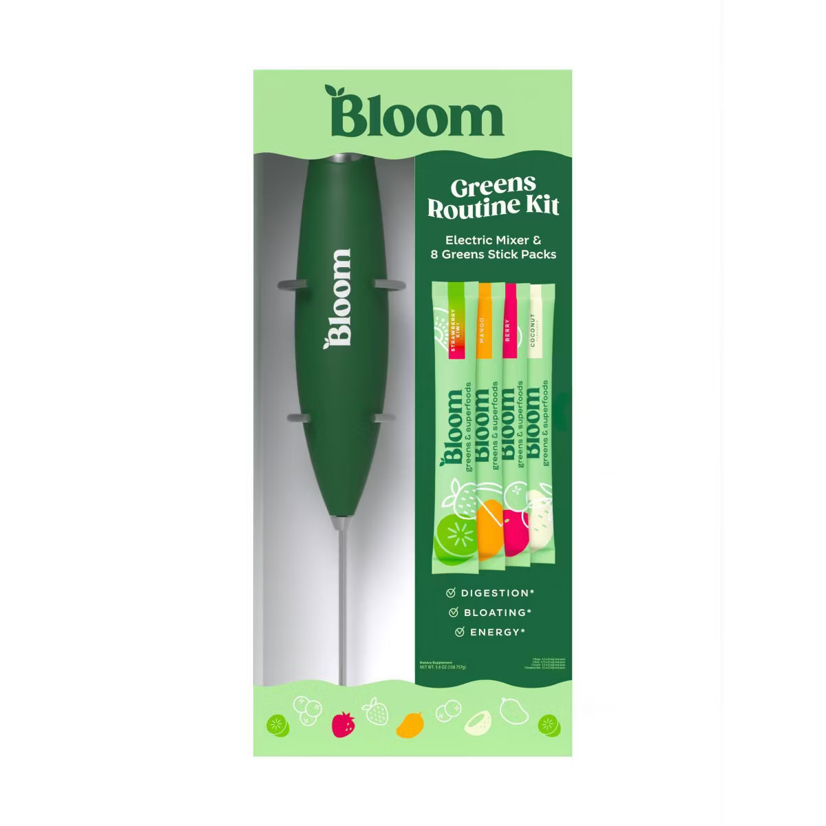 BLOOM NUTRITION Drink Mixer Bundle - 8 Stick Packs/1 Electric Mixer | Target