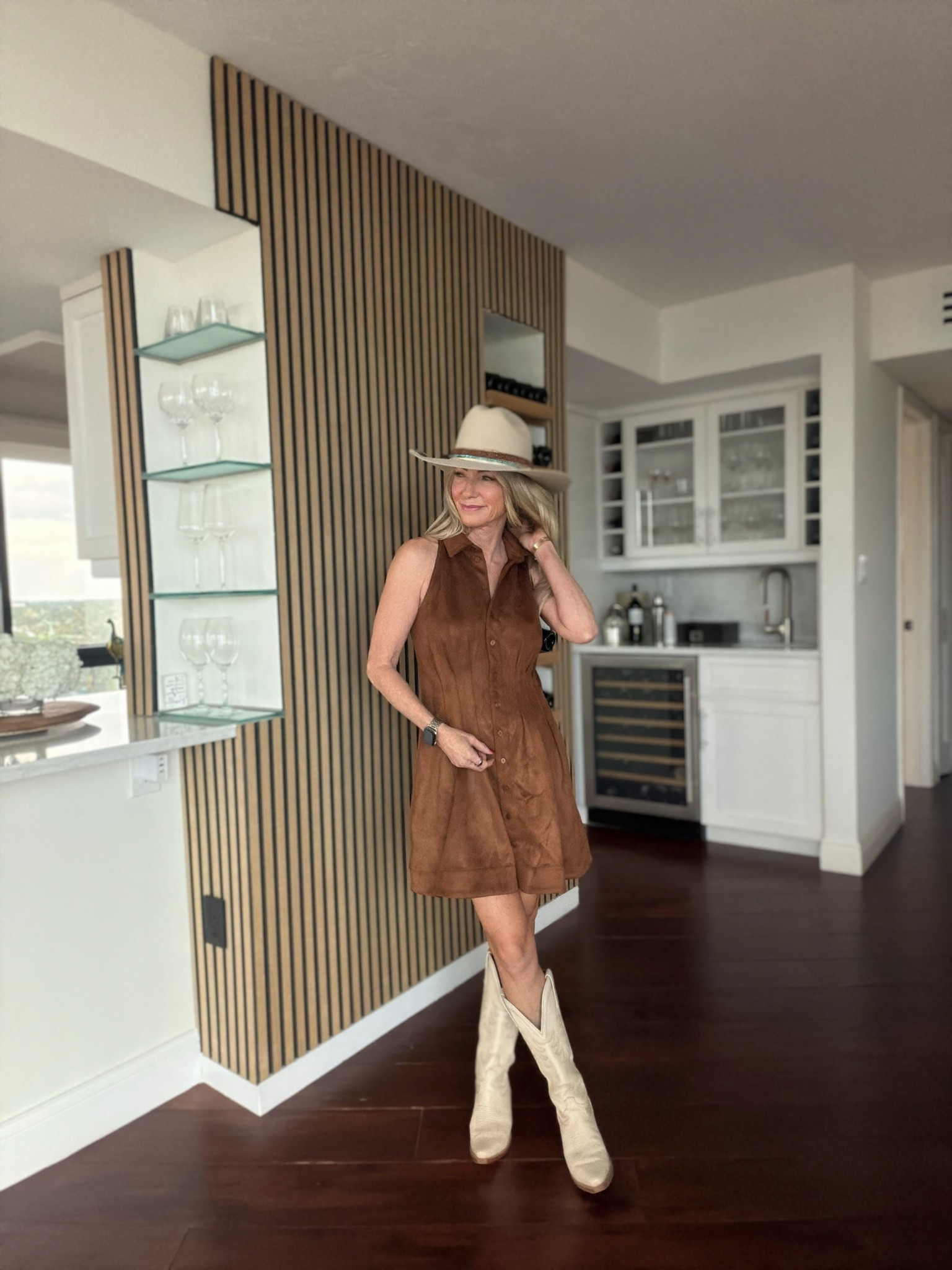 This faux suede dress 🤘
Runs a kittle big, size down for a more fitted at the waiste!

#LTKOver40 #LTKPetite #LTKSeasonal