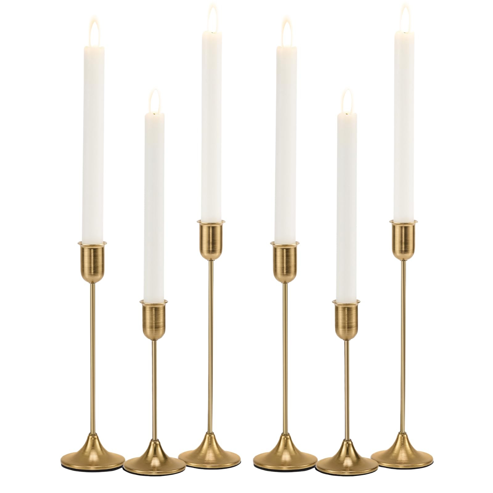 Candlestick Holders, Taper Candle Holders Set of 6, Vintage Gold Candle Sticks Holder Decor for T... | Amazon (US)
