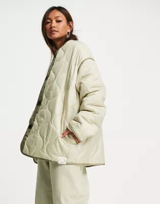 Topshop lightweight quilted liner jacket in gray | ASOS (Global)