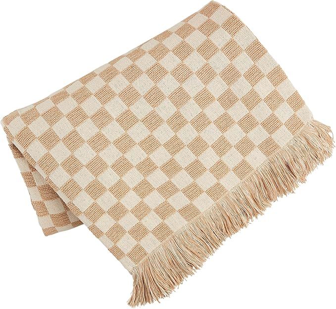 Mud Pie Checkered Blanket; 60" x 50" | Amazon (US)