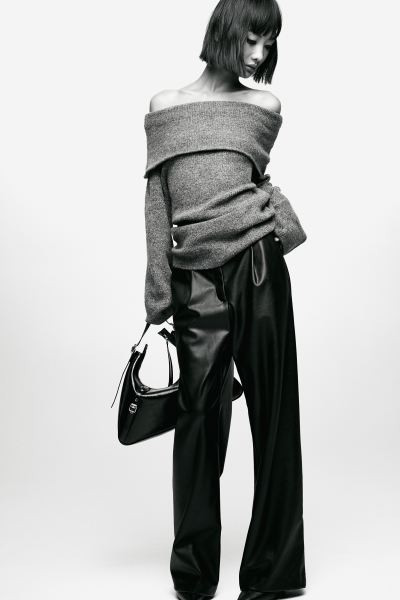 Pull épaules nues en maille côtelée | H&M (FR, IT, ES, PT, BE)