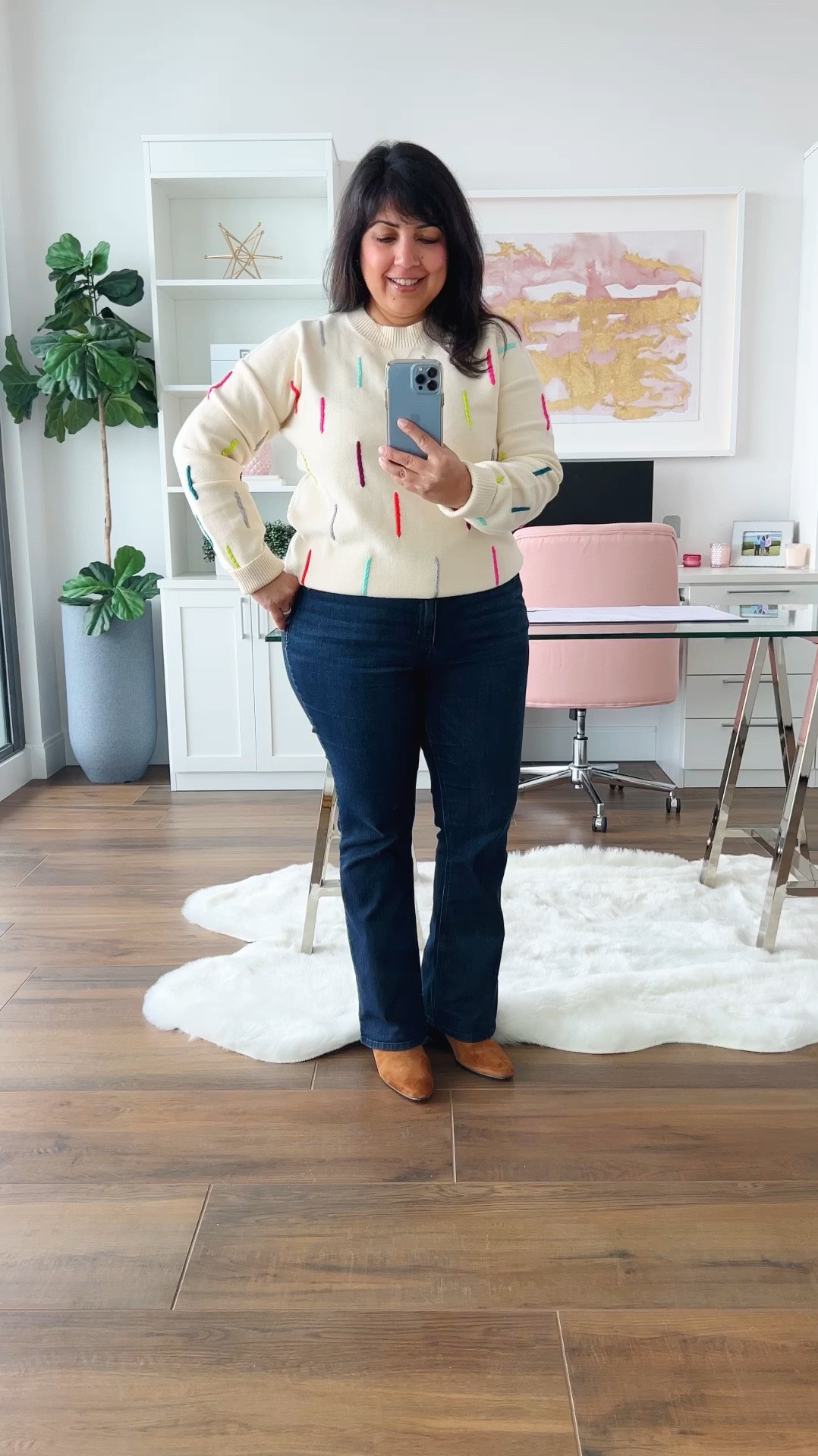 Avara Early Black Friday Sale! Buy One Get One 50% off sitewide!
Fall outfit! Avara THML sweater size large. Wit and Wisdom itty bitty bootcut jeans size 12 petite. J. Crew suede boots true to size. Electric Picks necklace. All of these pieces make great gifts for the holidays! 

#LTKWatchNow #LTKCyberWeek #LTKSaleAlert