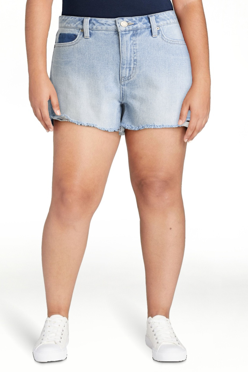 Time and Tru Women's Destructed 4" Denim Short, sizes 2-20 | Walmart (US)