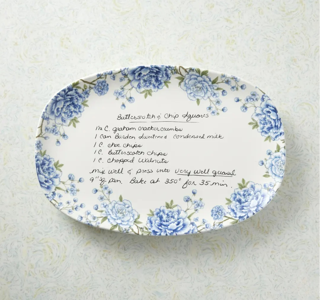 Custom Handwriting Recipe Platter, Floral Gift, Handwritten Recipe Gift, Personalized Platter, Gr... | Etsy (Global)