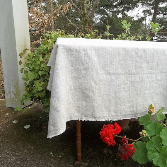 Washed Linen Tablecloth Napkins Handmade Custom Sizes Fabrics - Etsy | Etsy (US)