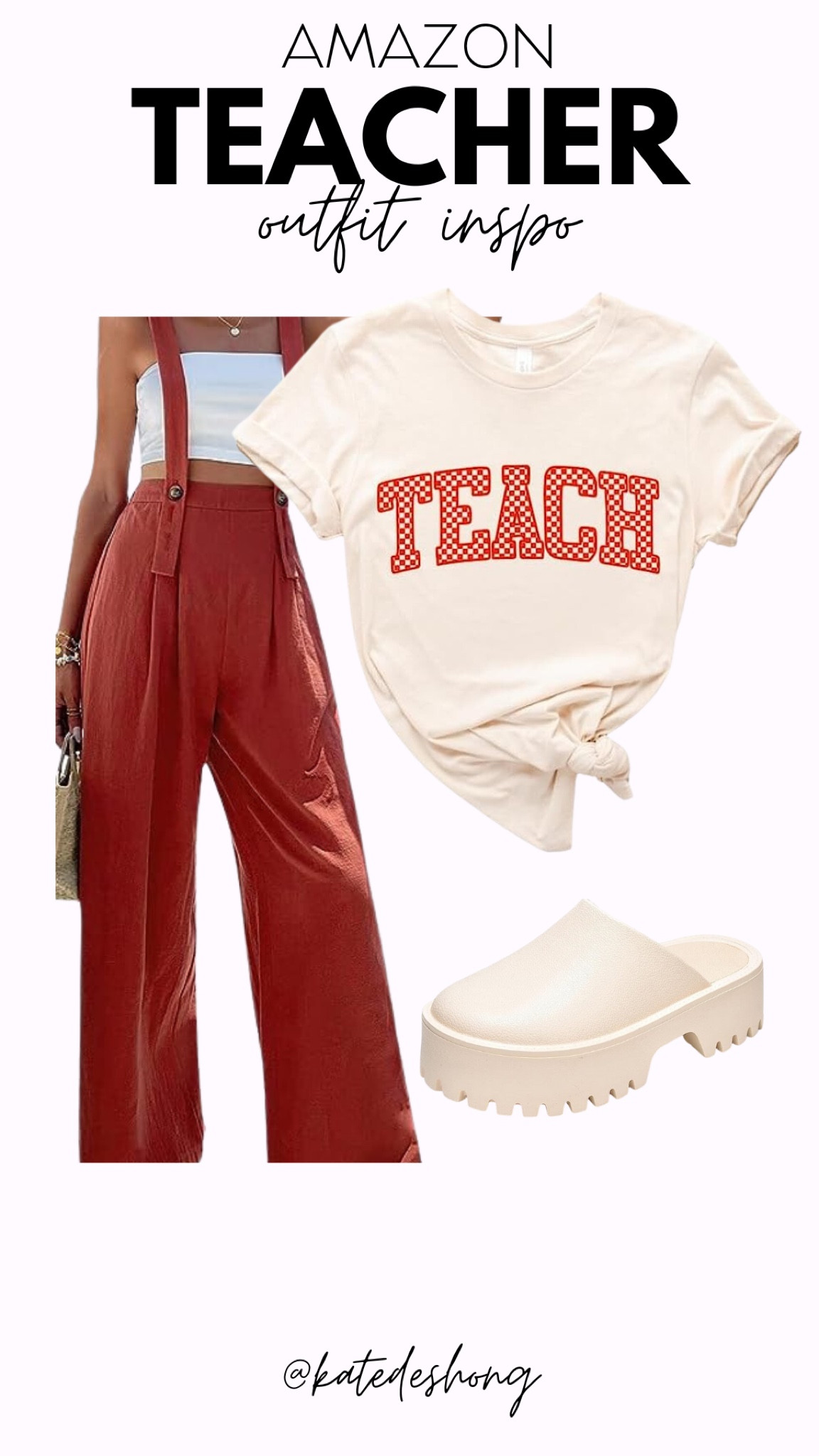 Teacher outfits. Work wear outfits. Casual work outfits. No jeans. No dresses. Work pants. Work blouses. Teacher T-shirt. Amazon finds. budget shopping. Teacher earrings. Back to school. Pencils. Graphic tee. Fun pants. Plaid pants. Cute headband. Teacher headband. Under $50. Teacher outfit inspo. Pinterest teacher. Kindergarten teacher. Overalls. Jumpsuits. 

#LTKSeasonal #LTKworkwear #LTKBacktoSchool