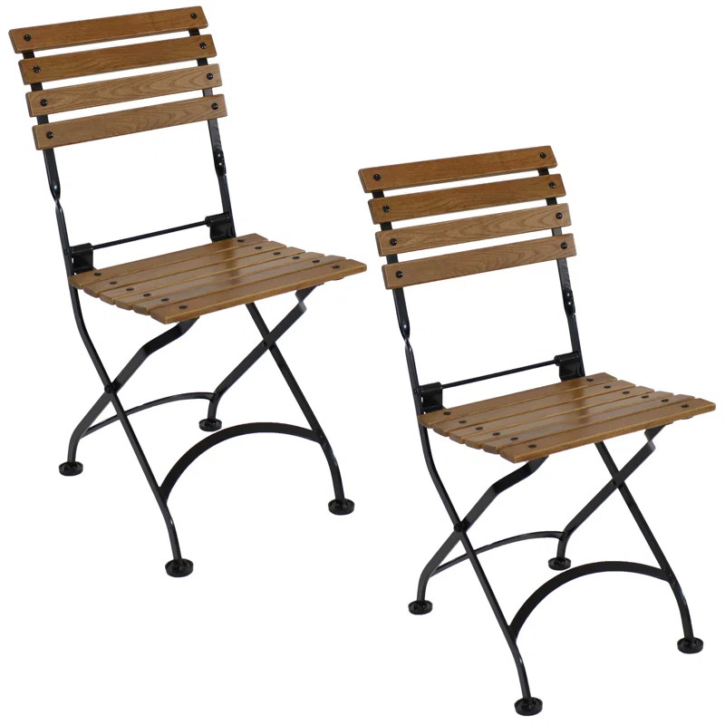 Senner European Bistro Folding Patio Dining Chair (Set of 2) | Wayfair North America