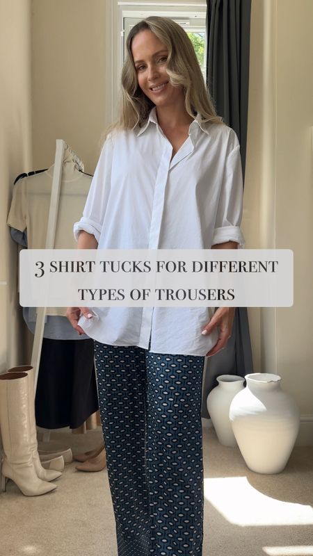 3 shirt tucks for different types of trousers 

Use my code “tess25” for 25% off at Lilysilk 🤍


#LTKStyleTip #LTKVideo #LTKOver40