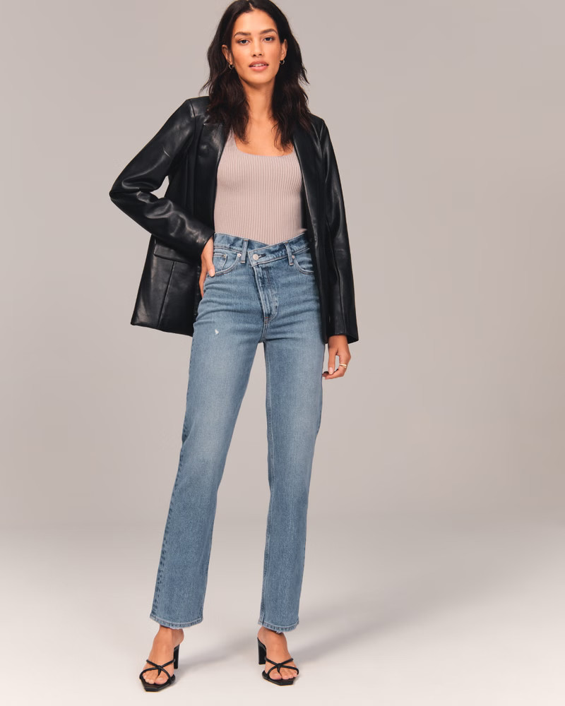 Women's 90s Ultra High Rise Straight Jeans | Women's | Abercrombie.com | Abercrombie & Fitch (US)