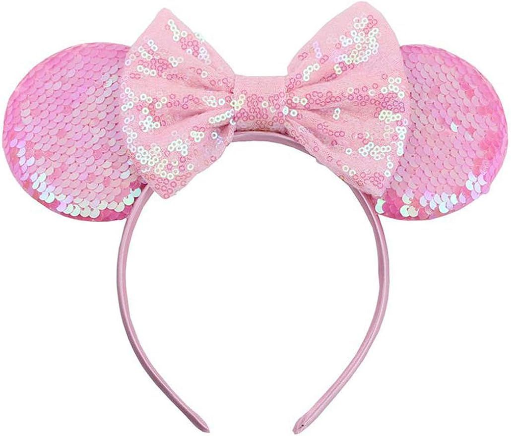 Mouse Ears Headbands Sequin Bow Glitter Party Decoration for Girls,Women,Adult | Amazon (US)