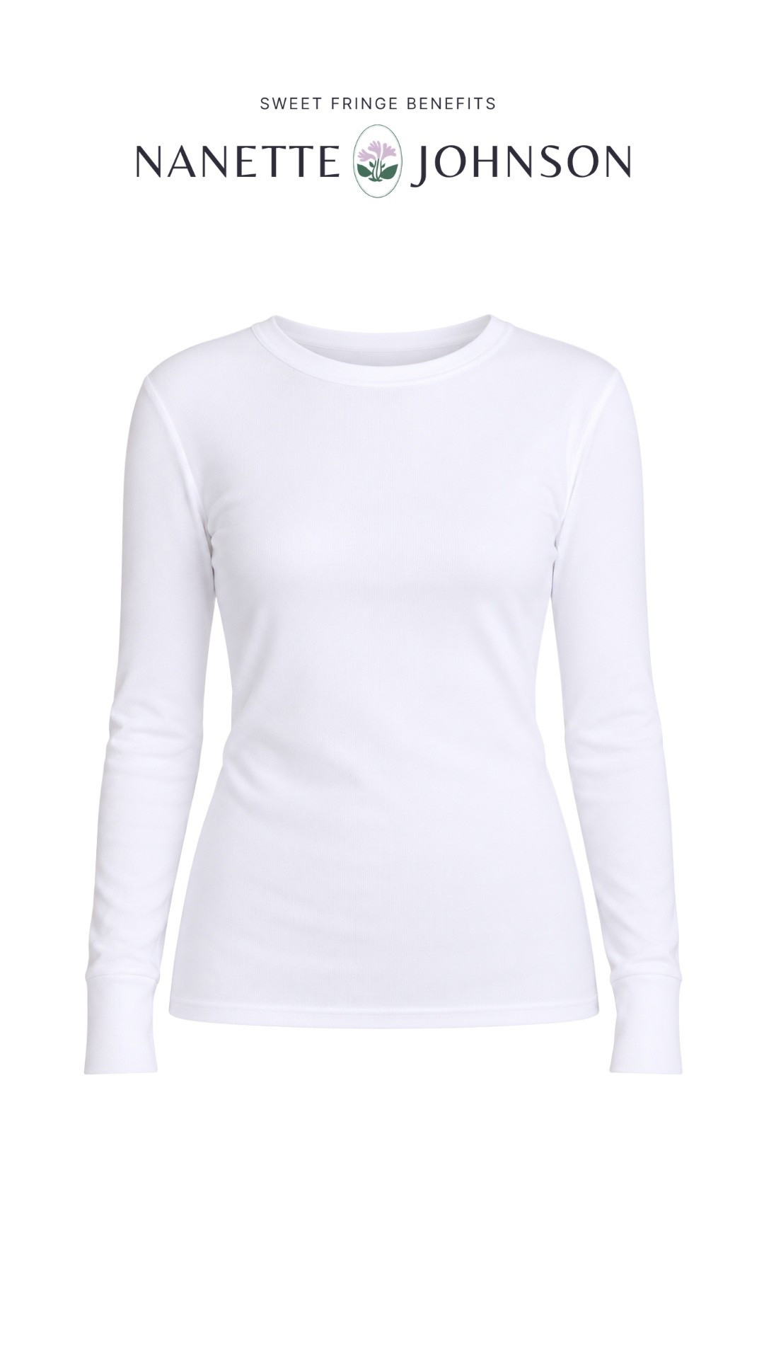 Sometimes the simplest pieces are the ones we reach for most! This best-selling white long-sleeve tee is a great basic to wear on its own or layer under your favorite jackets and sweaters.