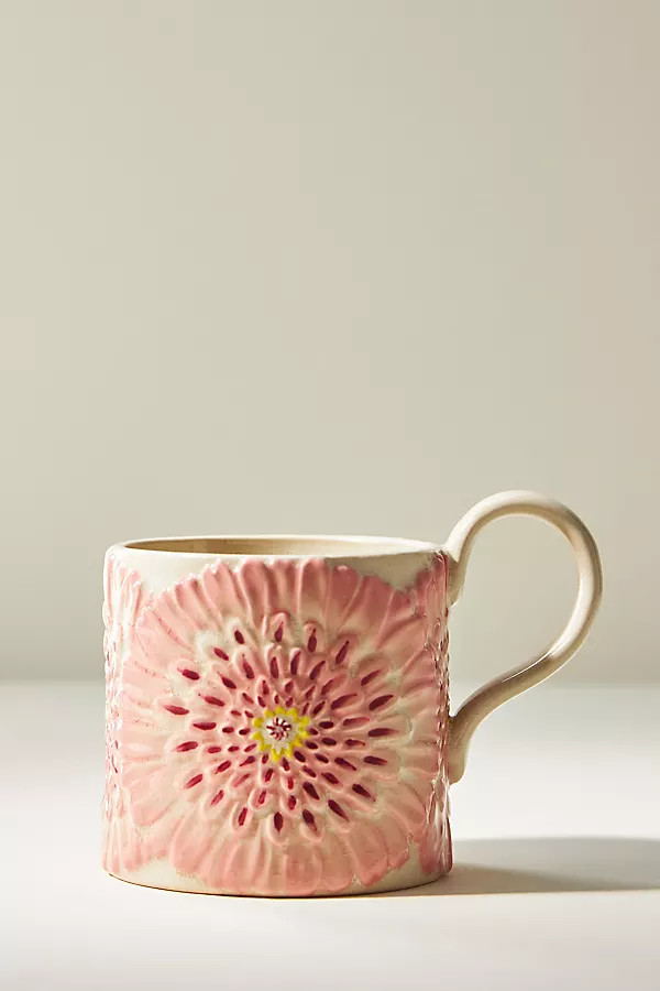 Lilypad Floral Mug By Anthropologie in Pink Size MUG/CUP | Anthropologie (US)