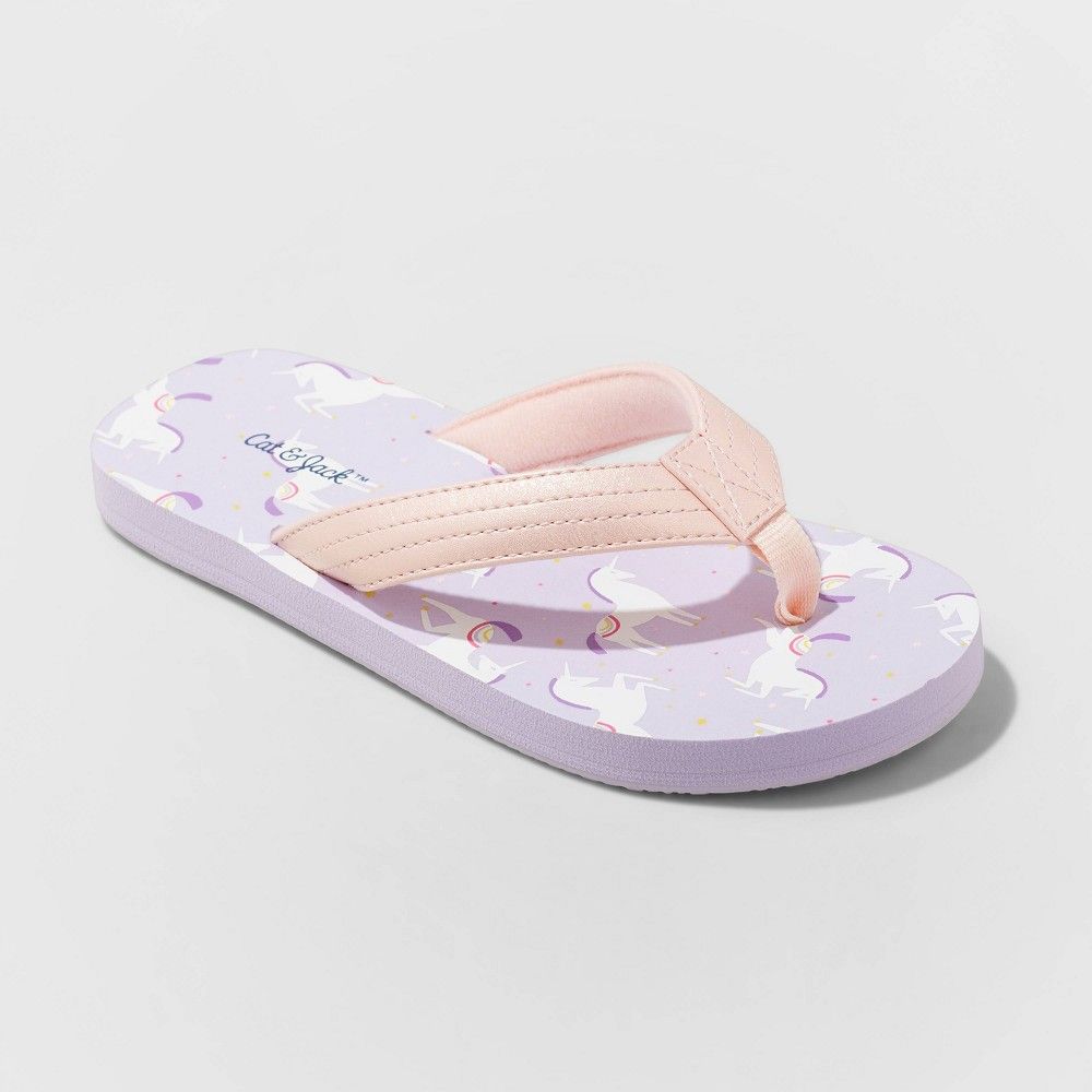 Girls' Aubrey Slip-On Flip Flop Sandals - Cat & Jack Purple L | Target
