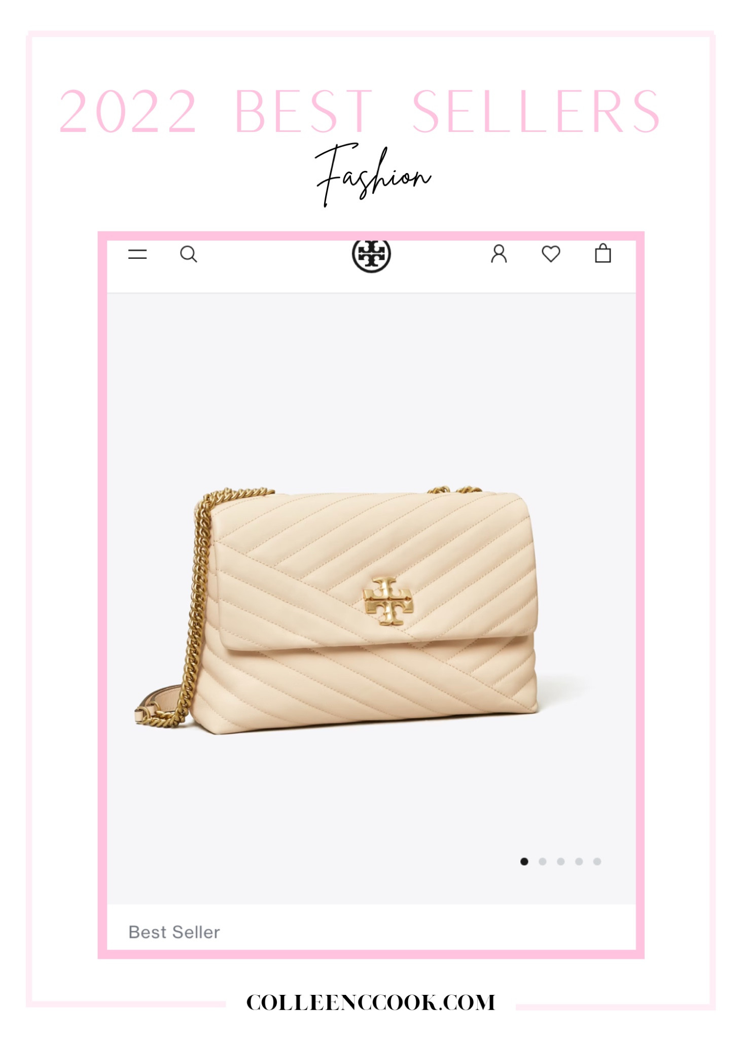Tory Burch Kira shoulder bag in new cream 
