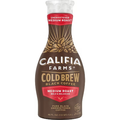Califia Farms Pure Black Medium Roast Cold Brew Coffee - 48 fl oz | Target