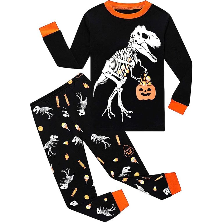 FEDPOP Toddler Boy Halloween Clothes Set Pumpkin Dinosaur Pajamas 4T | Walmart (US)