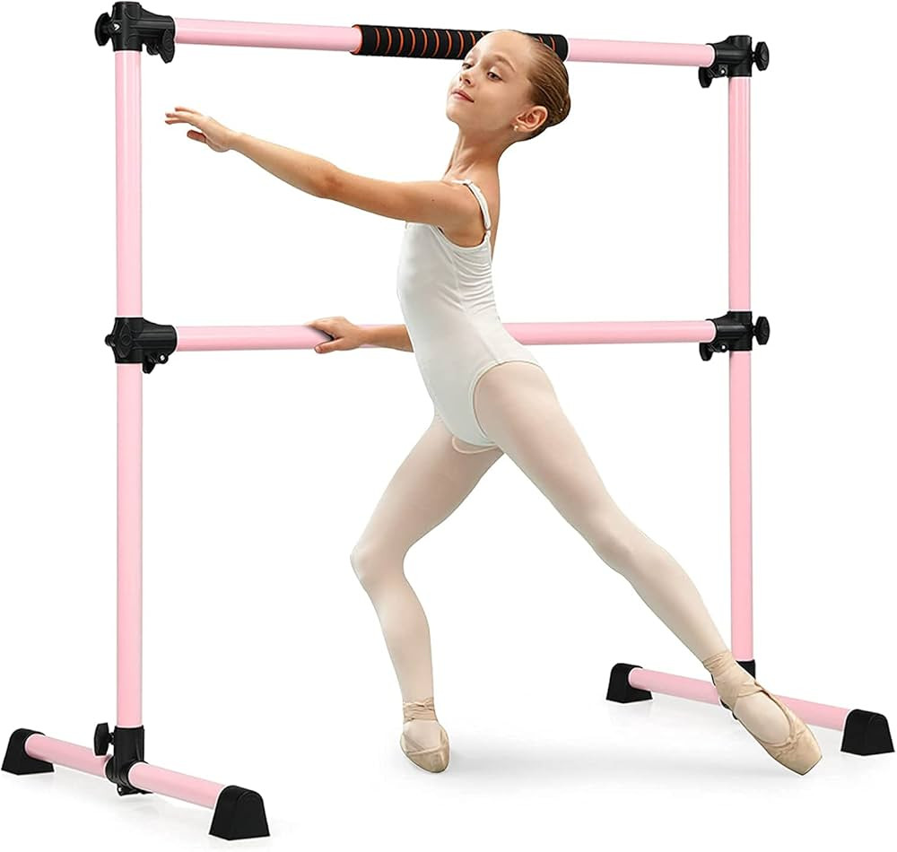 Costzon Portable Ballet Barre, 4ft Freestanding Double Ballet Bar with Adjustable Height, Fitness... | Amazon (US)