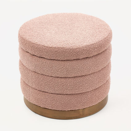 Pink Boucle Foot Stool 45x52cm | TK Maxx