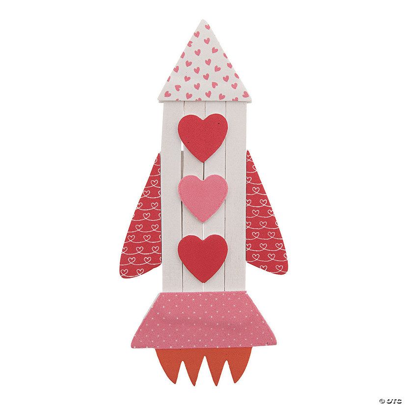 Valentine Rocket Ship Magnet Craft Kit - Makes 12 | Oriental Trading Company