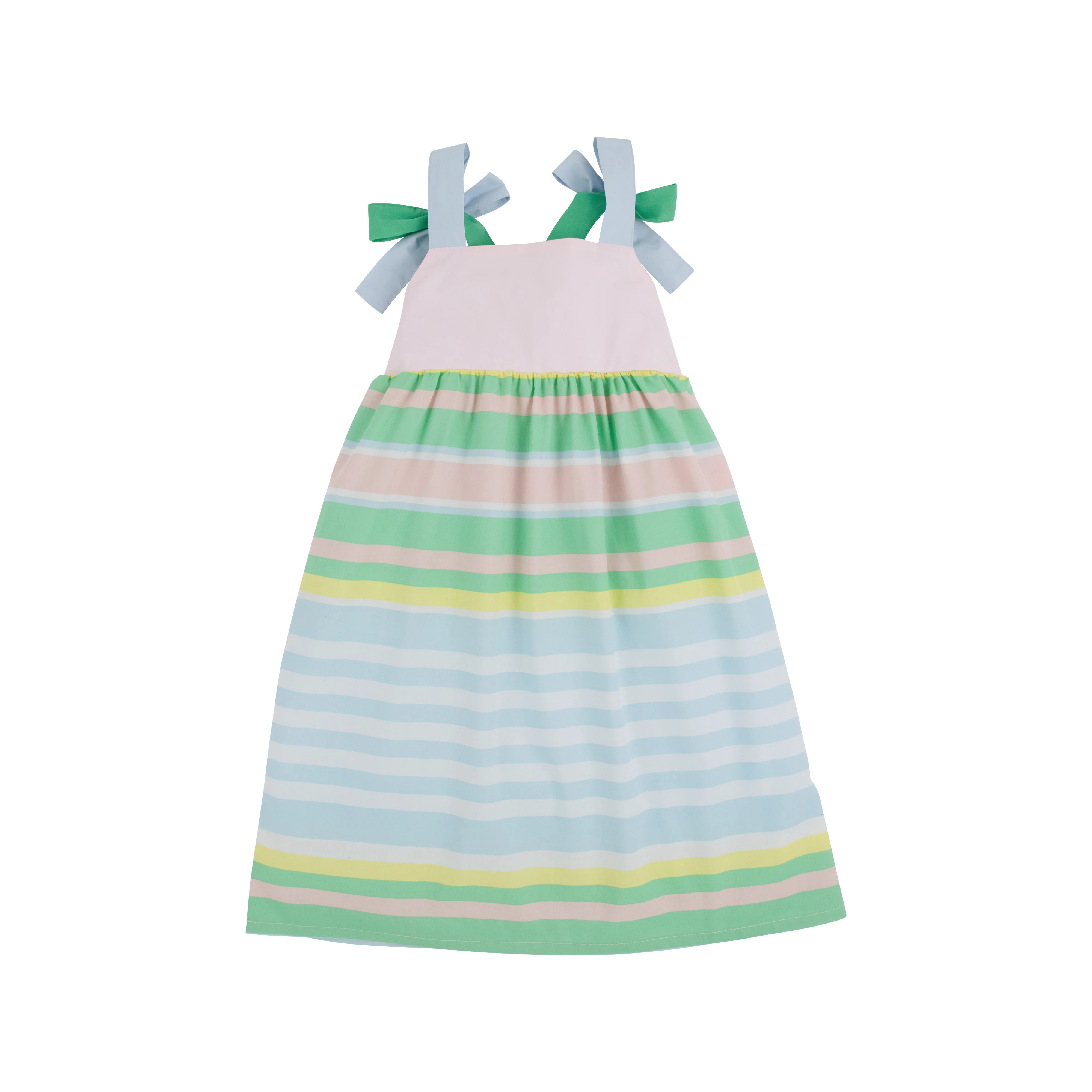 Macie Midi Dress - Sarasota Stripe with Palm Beach, Buckhead Blue, & Grace Bay Green | The Beaufort Bonnet Company