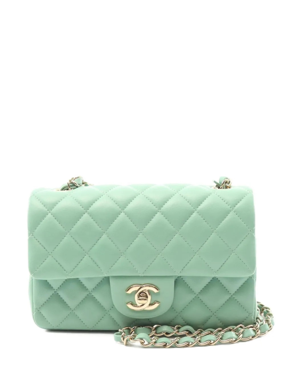 CHANEL Pre-Owned 2020 mini matelasse chain shoulder bag - Green | Farfetch Global