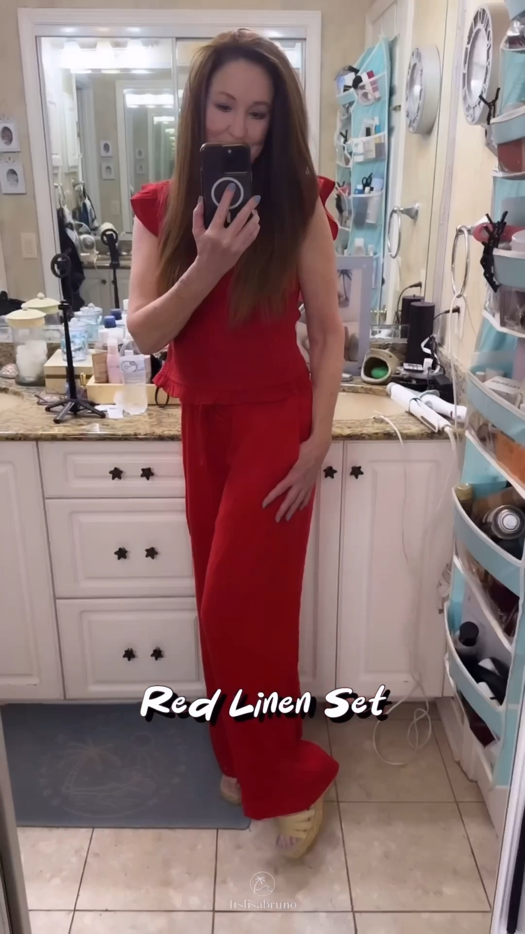 Set 2 • Creator Haul Try-On ❤️

This red linen set from @abercrombie  is one of my favorite summer finds—lightweight, breathable, and so easy to style.

Flowy drawstring linen pants paired with a smocked ruffle cap sleeve top with the prettiest back tie detail 🎀

Wearing size Small (I sized down from Medium in Abercrombie)

Styled with @gapstyle  bags + different shoes for both casual and dressy looks 👡👜
Finished with a dainty pearl + sideways cross necklace from @amazonfindsandfashion for an everyday touch 🤍

Perfect for spring into summer—brunch, vacation, or elevated casual days ☀️

#ad #ltksummer #ltkstyle #ltkfinds #abercrombie #linenoutfit #summeroutfit #redoutfit #casualchic #effortlessstyle #outfitideas #springtosummer #agelessstyle

#LTKTravel #LTKootd #LTKSeasonal