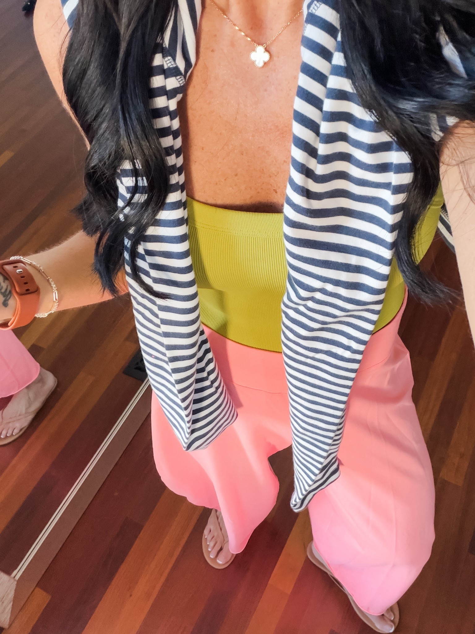 M/l tank
XS pants and striped top

#LTKfitnessgoals #LTKActive #LTKootd