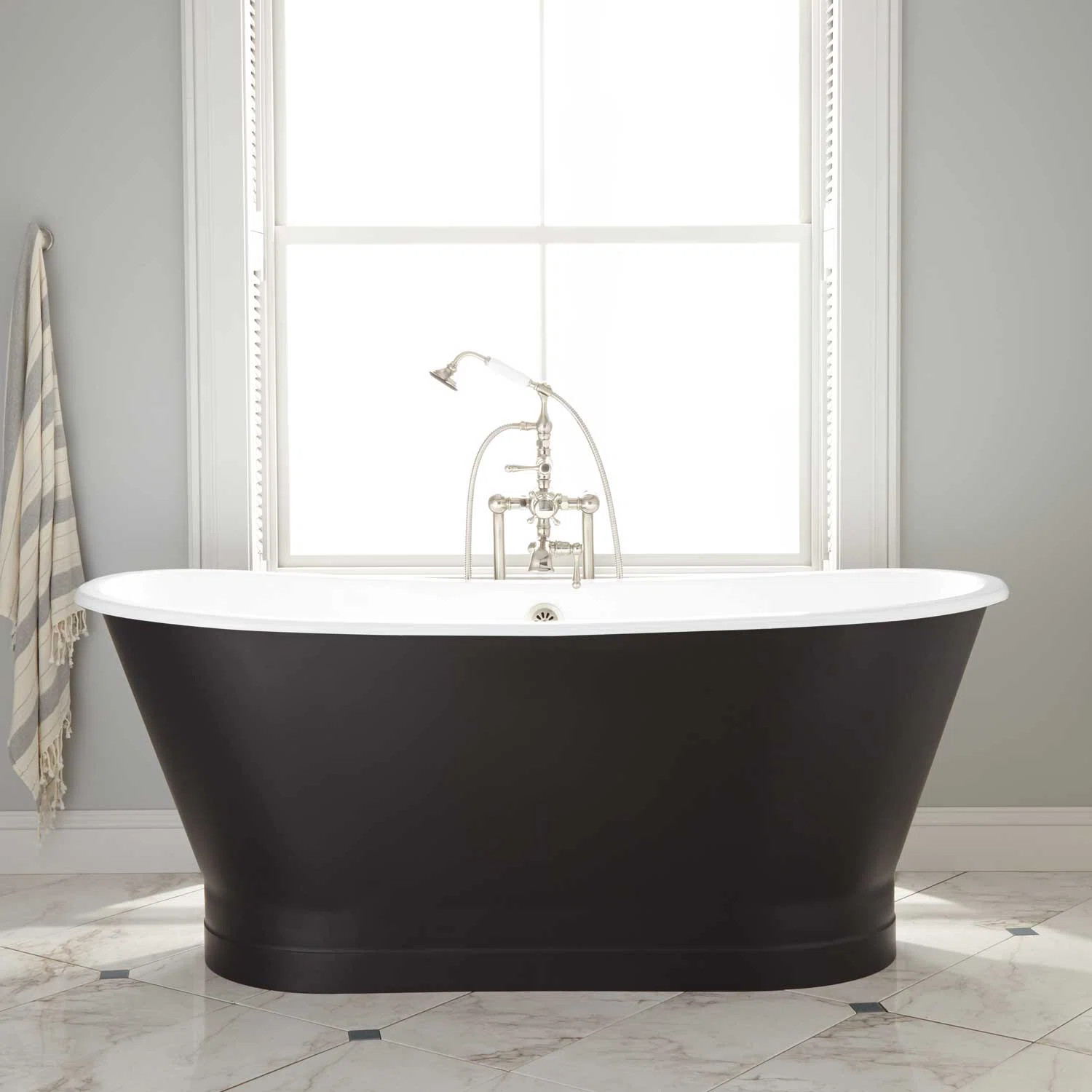 Kateryn 67" Freestanding Soaking Cast Iron Bathtub 426201 | Wayfair North America