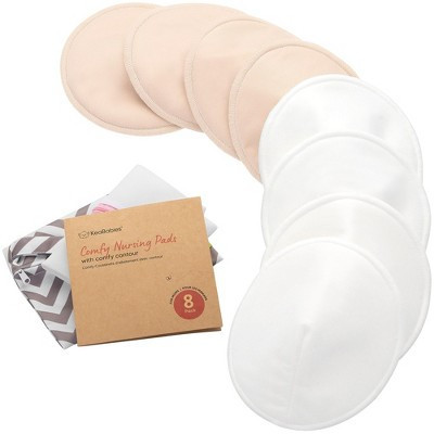 KeaBabies 8pk Organic Nursing Pads, Washable Breast Pads + Wash Bag, Reusable Nipple Pads (Bare Beige, Large 4.8") | Target