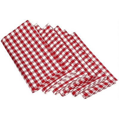 Design Imports Tango Red Gingham Check Napkin Set/6 | Target