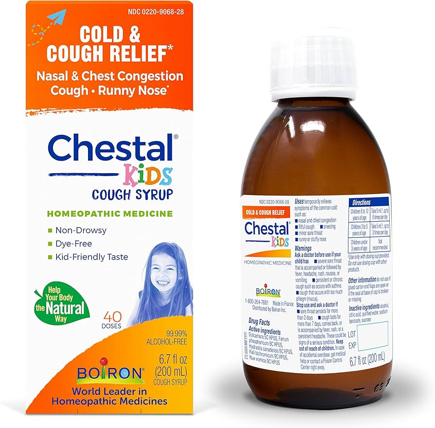 Boiron Chestal Children's Cold and Cough Syrup, White, Original, 6.7 Fl Oz | Amazon (US)