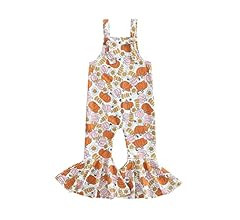 COORALLY Baby Girl Summer Clothes Floral Print Suspender Jumpsuit Bell Bottom Flare Pants Overall... | Amazon (US)