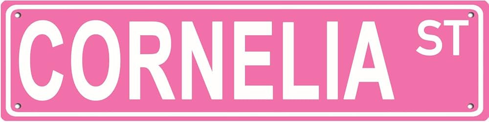 Cornelia ST Tin Sign Gifts for Women Outdoor Aluminum Metal Sign Road Signs Woman Cave Street Sig... | Amazon (US)