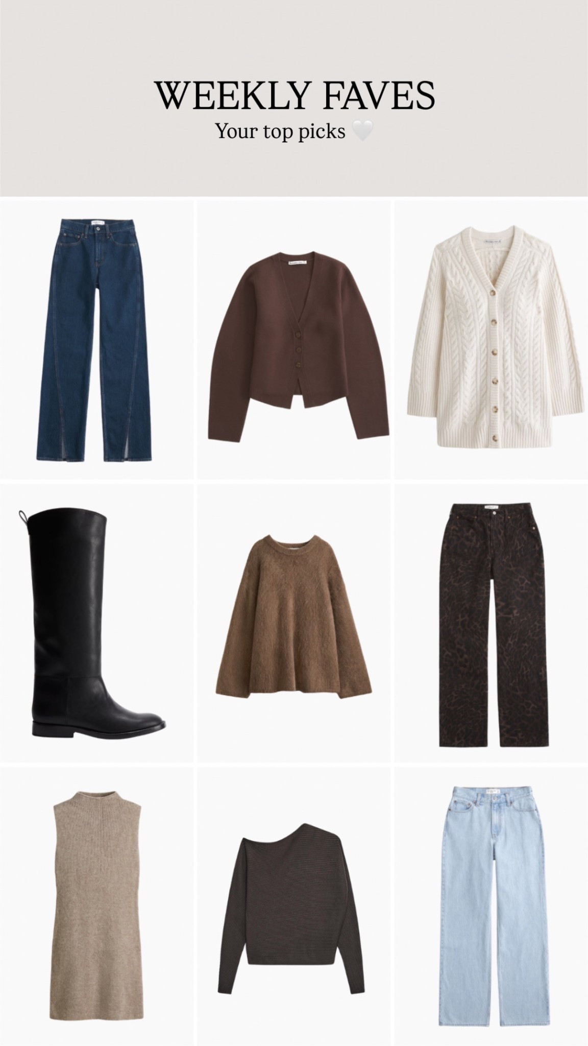 Weekly faves - your top picks 

#LTKstyletip #LTKwinter #LTKautumn