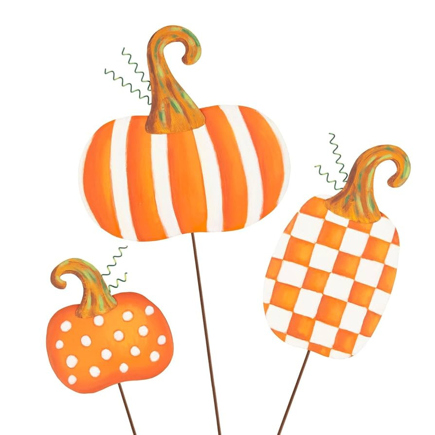 The Round Top Collection - Indoor Outdoor Decor Garden Stake Decorations for Lawn - Orange Patter... | Amazon (US)