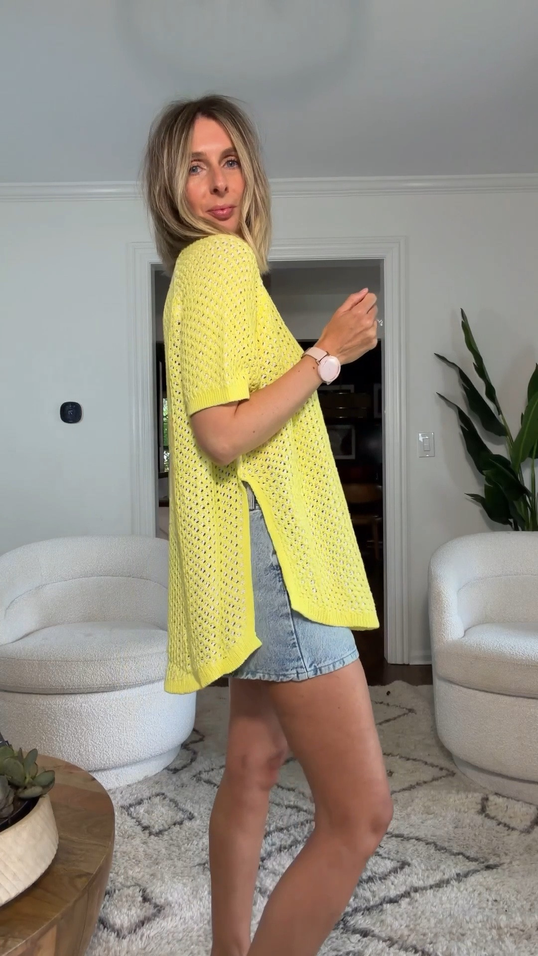 wearing a small in the tee.  annnd, it’s reversible. so go bright, or a little muted! 

okaaaaay, i tore the tag off this tee half way through recording. i’m obsessed. i couldn’t love it more. it’s bright, happy, joyful, really effin cool and unique enough that you’re not going to see anyone else rocking it. ⚡️ 

it actually reversible too! the reverse shows more of the white stitch than the yellow neon. so is more muted. 

such a great piece to have for the summer, because not only can you wear it to festivals, farmers markets, concerts, dinner and shopping…you can rock it as a cover at the beach!! quality is insane. price is unbeatable!
too good!! 😮‍💨 

effortless style. beach cover up. oversized tee. neon tee. dopamine dressing. summer style.

#LTKOver40 #LTKgrwm #LTKootd